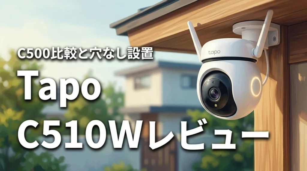 tapo c510wをレビュー!c500とどっちが良い?穴を開けない設置術も