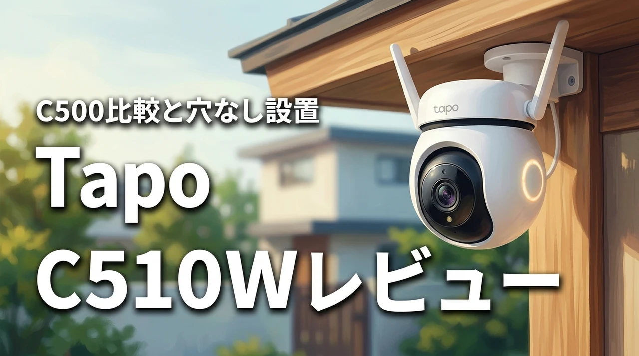 tapo c510wをレビュー！c500とどっちが良い？穴を開けない設置術も
