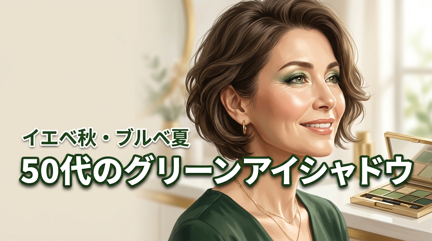 グリーンアイシャドウ50代｜イエベ秋・ブルベ夏に合う色