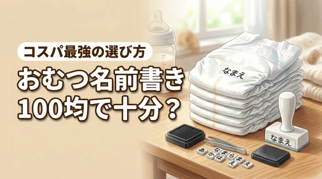 【コスパ最強】おむつの名前書きは100均のスタンプで十分？賢い選び方を公開