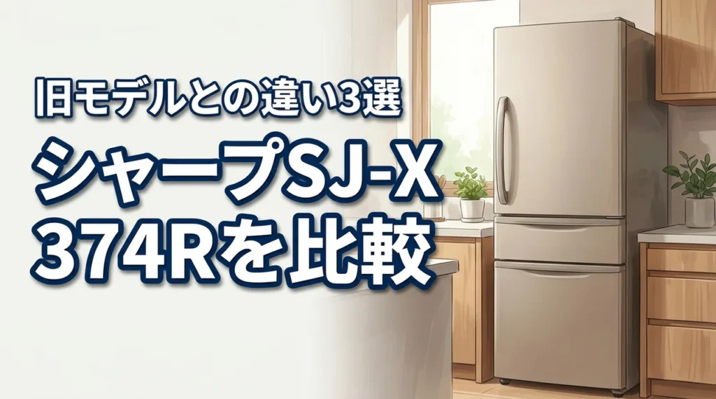 シャープ冷蔵庫SJ-のX374Rを比較！旧モデルSJ-X373Pとの違い3選